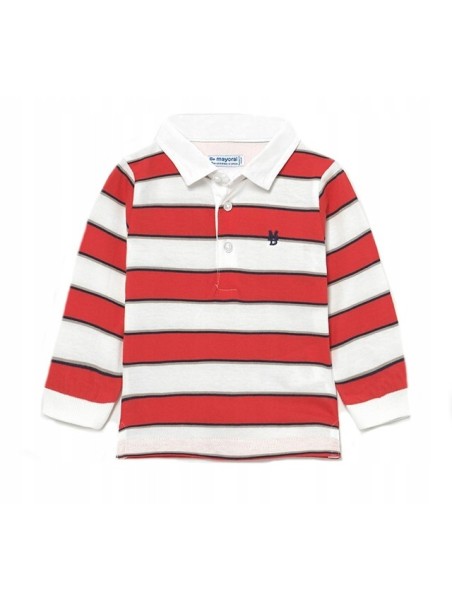 MAYORAL BABY KOSZULKA POLO DLA CHŁOPCA CZEROWNO BIAŁE PASKI 1112/31