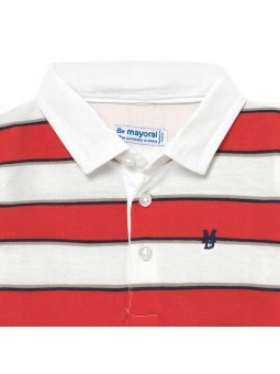 MAYORAL BABY KOSZULKA POLO DLA CHŁOPCA CZEROWNO BIAŁE PASKI 1112/31