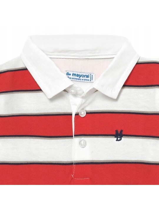 MAYORAL BABY KOSZULKA POLO DLA CHŁOPCA CZEROWNO BIAŁE PASKI 1112/31