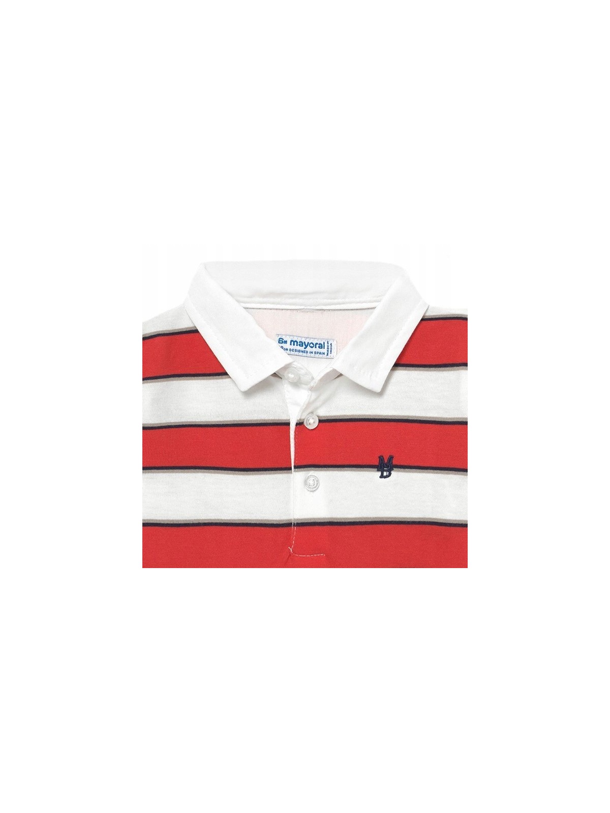MAYORAL BABY KOSZULKA POLO DLA CHŁOPCA CZEROWNO BIAŁE PASKI 1112/31