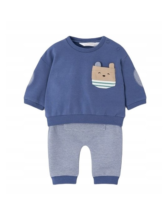 MAYORAL NEWBORN KOMPLET DLA CHŁOPCA BLUZA SPODNIE NIEBIESKI 2641/96