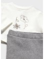 MAYORAL NEWBORN KOMPLET BOLERKO W KWIATKI KOSZULKA BIAŁA  SPODNIE SZARE 2733/29