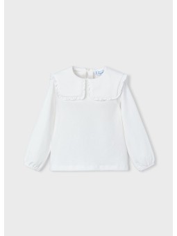 MAYORAL BLUZKA KOSZULKA NA DŁUGI RĘKAW DLA DZIEWCZYNKI  BIAŁA 4134/33