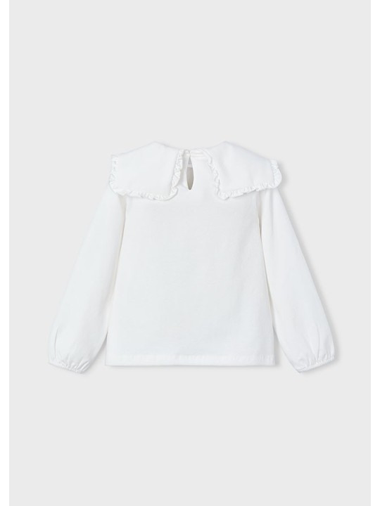 MAYORAL BLUZKA KOSZULKA NA DŁUGI RĘKAW DLA DZIEWCZYNKI  BIAŁA 4134/33