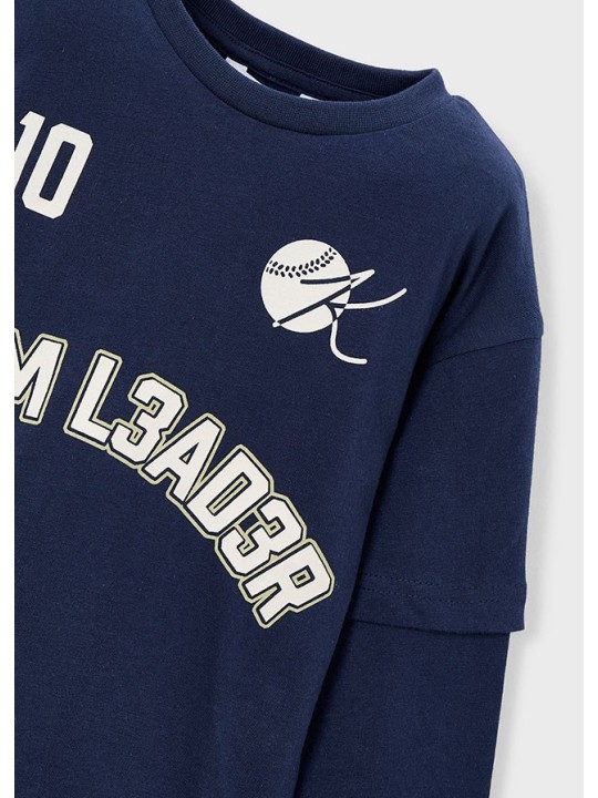 MAYORAL KOSZULKA BLUZKA NA DŁUGI RĘKAW DLA CHŁOPCA GRANAT 4075/75