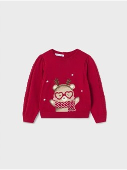 MAYORAL SWETER SWETEREK CZERWONY ŚWIĘTA 2312/38