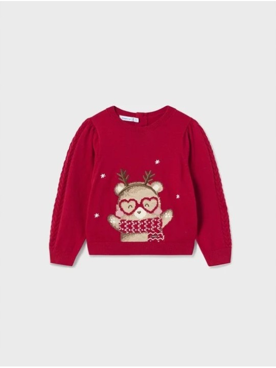 MAYORAL SWETER SWETEREK CZERWONY ŚWIĘTA 2312/38