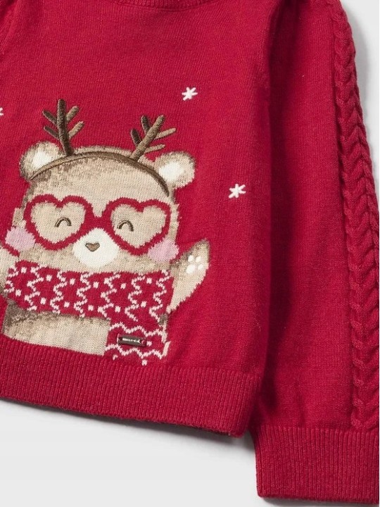 MAYORAL SWETER SWETEREK CZERWONY ŚWIĘTA 2312/38