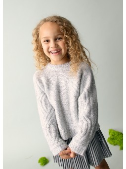 MAYORAL SWETER DLA DZIEWCZYNKI SREBRNY SZARY CEKINY 4306/66