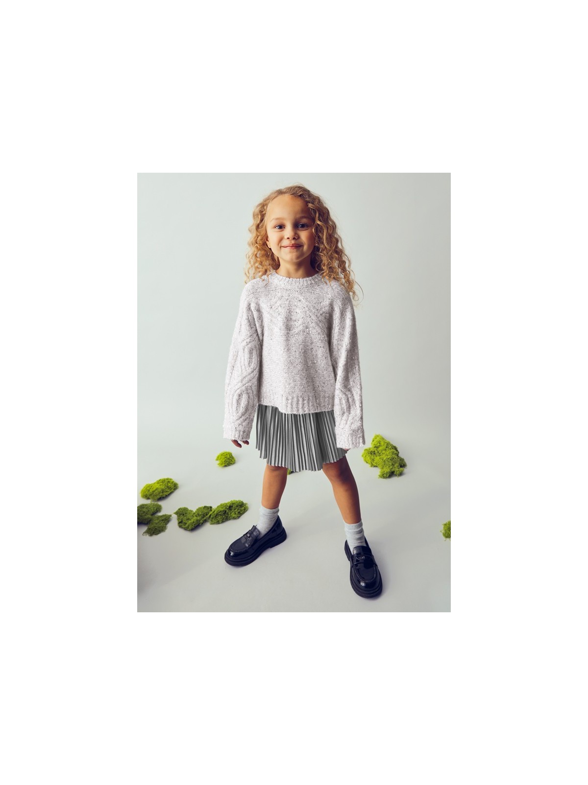 MAYORAL SWETER DLA DZIEWCZYNKI SREBRNY SZARY CEKINY 4306/66