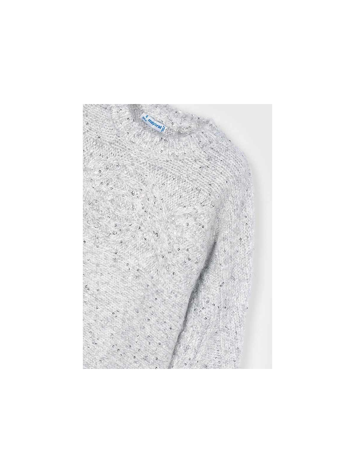 MAYORAL SWETER DLA DZIEWCZYNKI SREBRNY SZARY CEKINY 4306/66