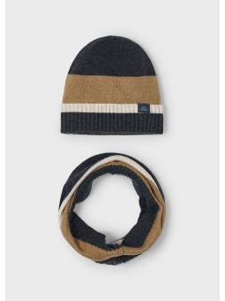 MAYORAL KOMPLET CZAPKA KOMIN GRAFIT BRĄZ 10069/77