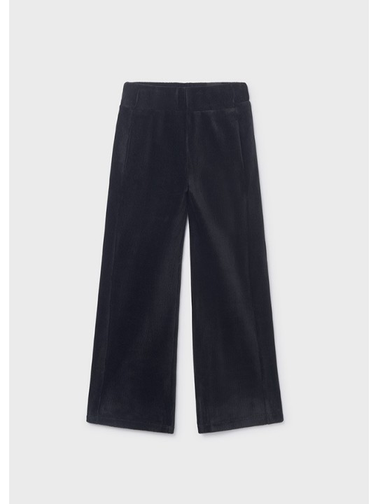 MAYORAL SZEROKIE SZTRUKSOWE SPODNIE DLA DZIEWCZYNKI CZARNY  7576 /87