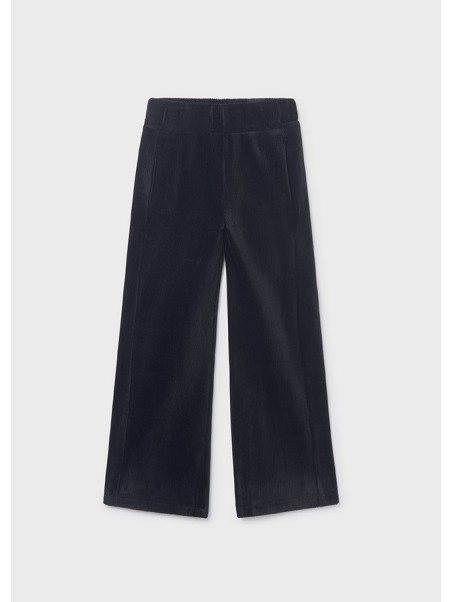 MAYORAL SZEROKIE SZTRUKSOWE SPODNIE DLA DZIEWCZYNKI CZARNY  7576 /87