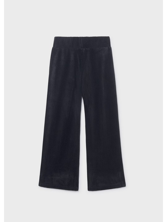 MAYORAL SZEROKIE SZTRUKSOWE SPODNIE DLA DZIEWCZYNKI CZARNY  7576 /87