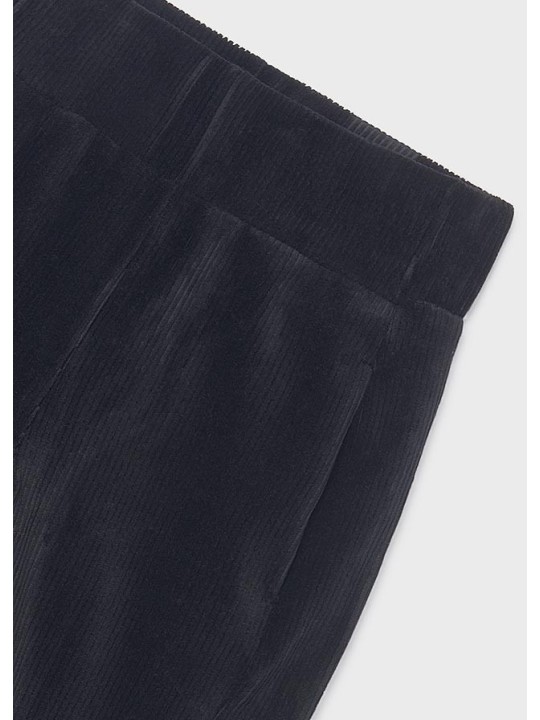 MAYORAL SZEROKIE SZTRUKSOWE SPODNIE DLA DZIEWCZYNKI CZARNY  7576 /87