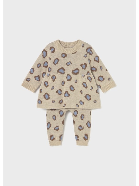 MAYORAL NEWBORN KOMPLET DZIANINOWY SWETEREK SPODNIE PANTERKA  2732/90