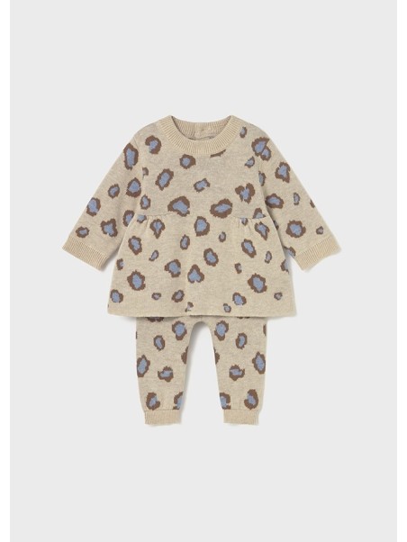 MAYORAL NEWBORN KOMPLET DZIANINOWY SWETEREK SPODNIE PANTERKA  2732/90