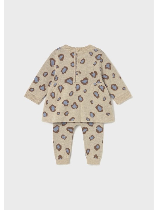 MAYORAL NEWBORN KOMPLET DZIANINOWY SWETEREK SPODNIE PANTERKA  2732/90