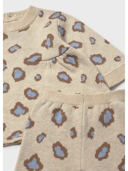 MAYORAL NEWBORN KOMPLET DZIANINOWY SWETEREK SPODNIE PANTERKA  2732/90