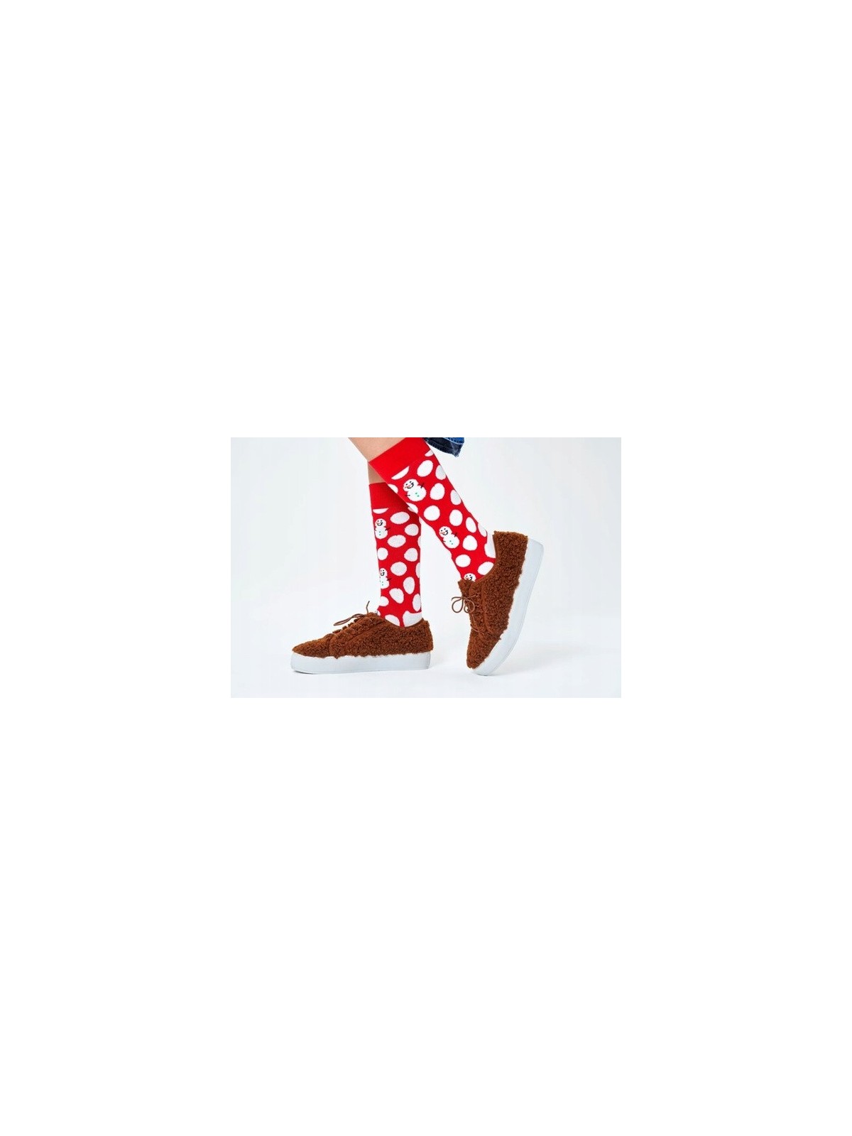 HAPPY SOCKS SKARPETKI CZERWONE W KROPKI  BAŁWANKI BDS01