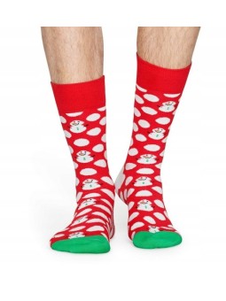 HAPPY SOCKS SKARPETKI CZERWONE W KROPKI  BAŁWANKI BDS01