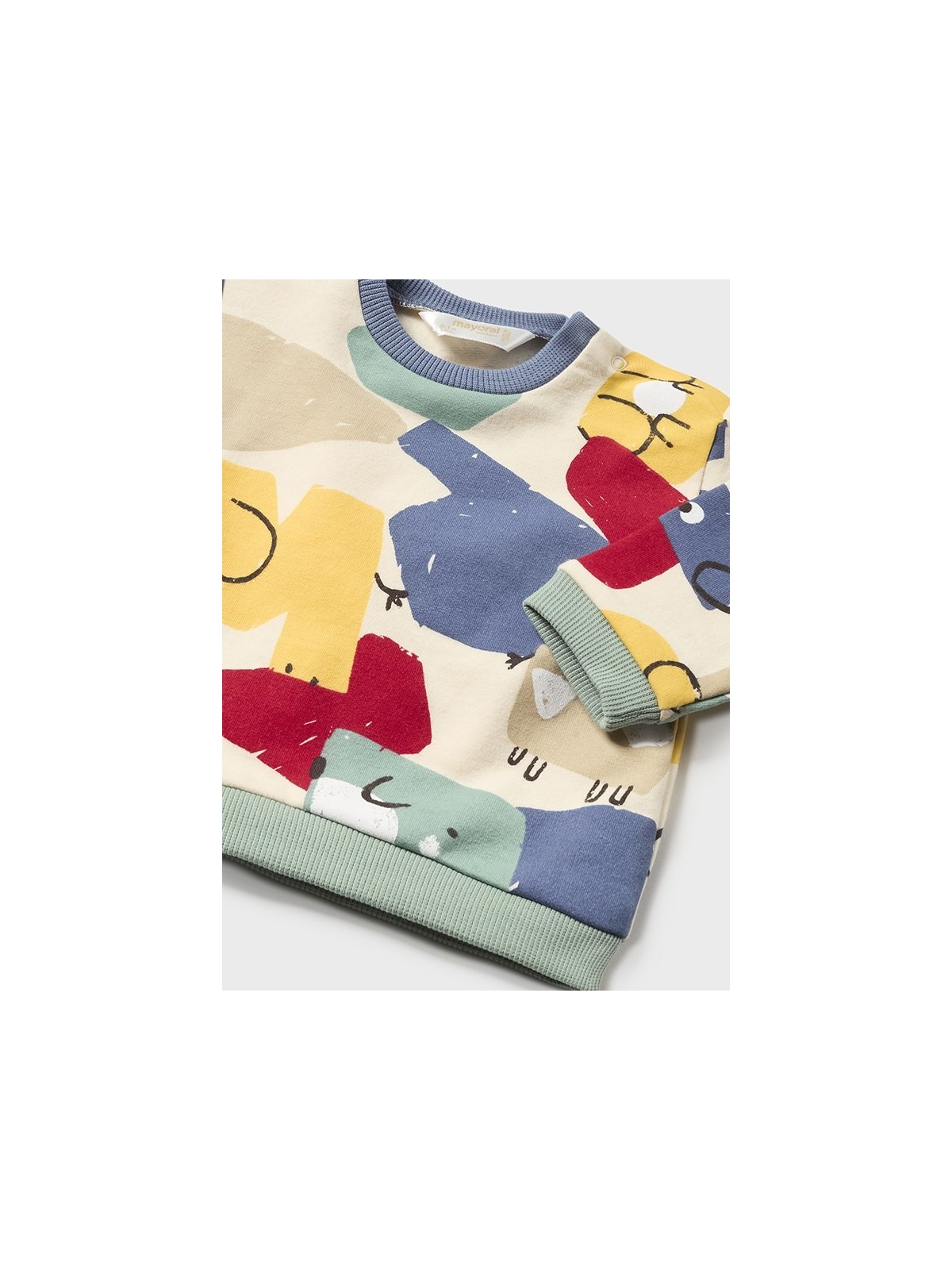 MAYORAL NEWBORN KOMPLET DRES  DLA CHŁOPCA BLUZA NA DŁUGI RĘKAW SPODNIE GRANTOWE 2523/59