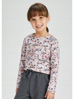 MAYORAL KOSZULKA BLUZKA NA DŁUGI RĘKAW NADRUK 4010/70