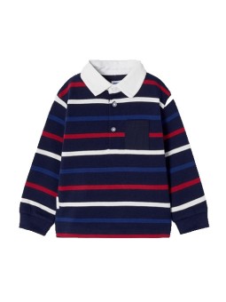 MAYORAL BABY KOSZULKA POLO DLA CHŁOPCA  GRANAT CZERWIEŃ PASKI  POLO001