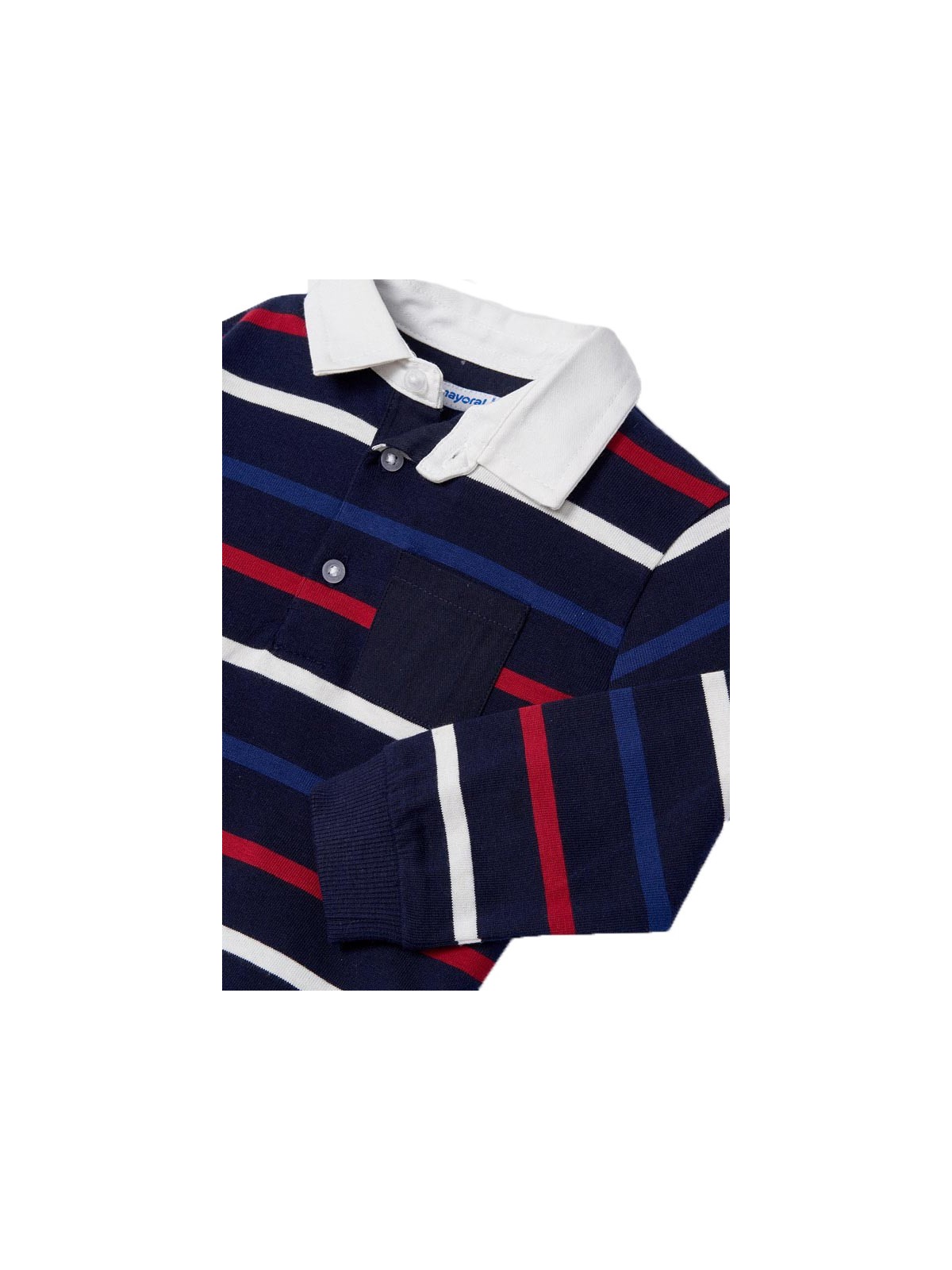 MAYORAL BABY KOSZULKA POLO DLA CHŁOPCA  GRANAT CZERWIEŃ PASKI  POLO001
