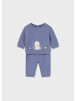 MAYORAL NEWBORN KOMPLET DRES BLUZA  SPODNIE NIEBIESKI 2680/15