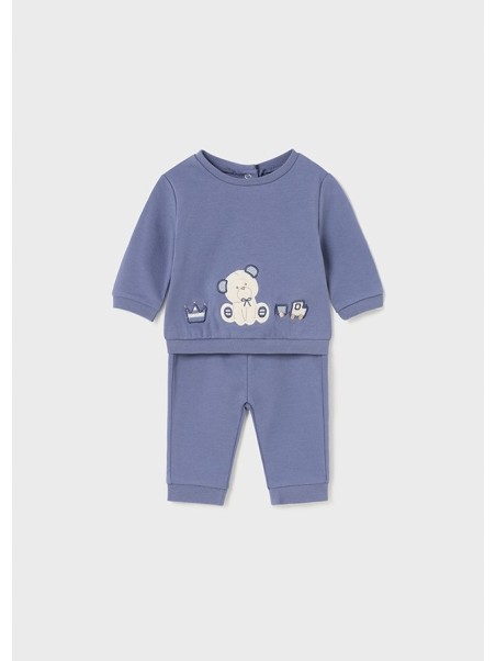 MAYORAL NEWBORN KOMPLET DRES BLUZA  SPODNIE NIEBIESKI 2680/15