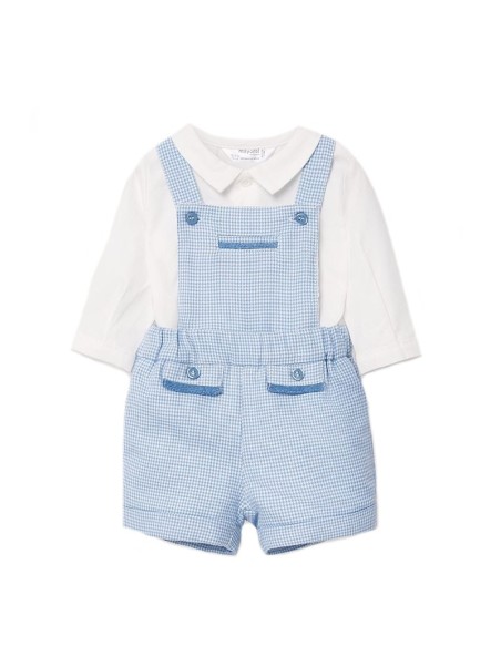 MAYORAL NEWBORN KOMPLET KOSZULA OGRODNICZKI RAJSTOPY 2636/6