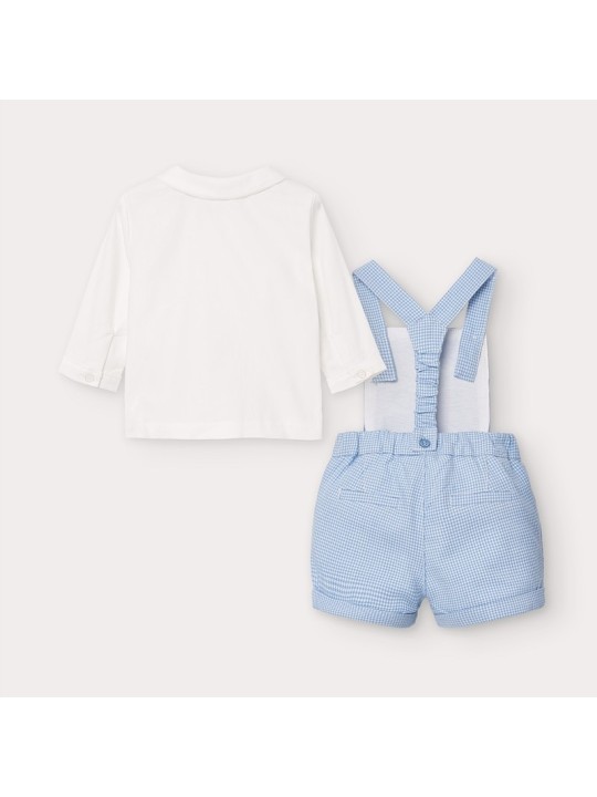 MAYORAL NEWBORN KOMPLET KOSZULA OGRODNICZKI RAJSTOPY 2636/6