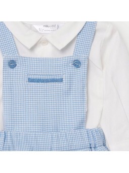 MAYORAL NEWBORN KOMPLET KOSZULA OGRODNICZKI RAJSTOPY 2636/6