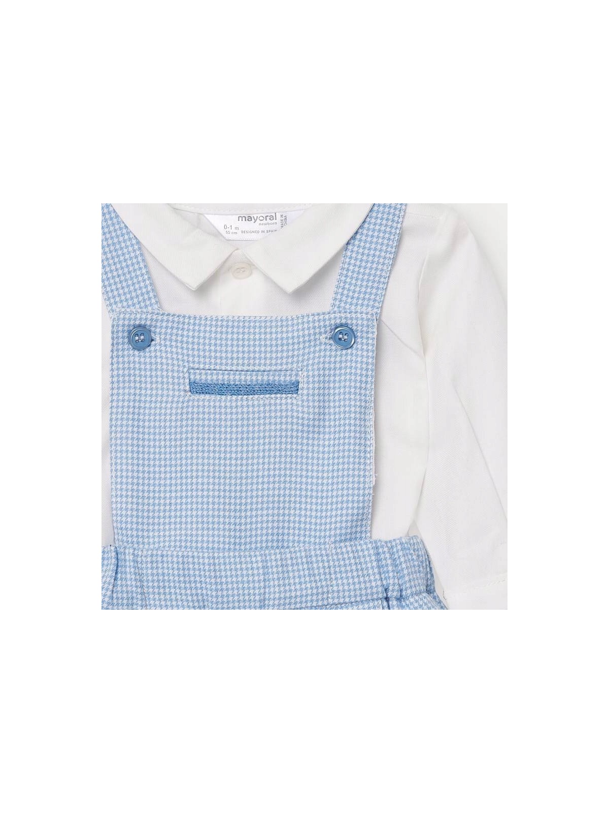 MAYORAL NEWBORN KOMPLET KOSZULA OGRODNICZKI RAJSTOPY 2636/6