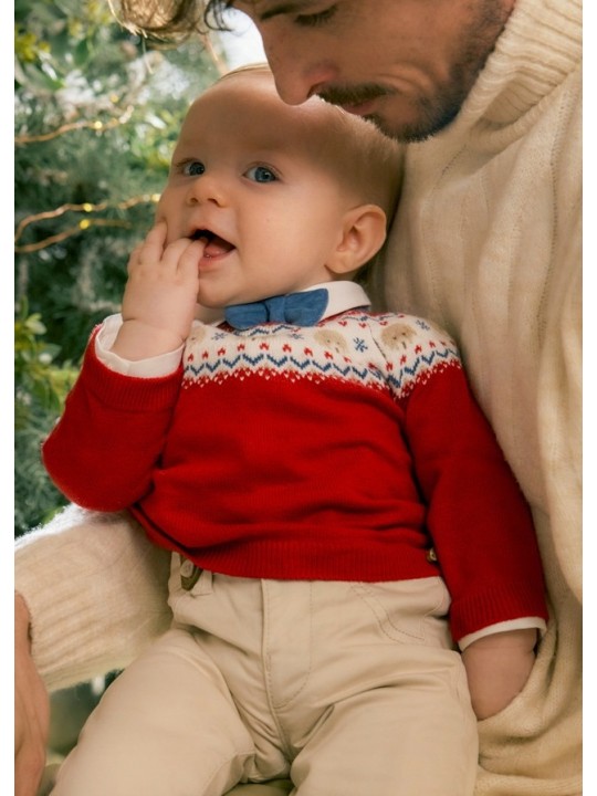 MAYORAL NEWBORN SWETER DLA CHŁOPCA CZERWONY 2336/95