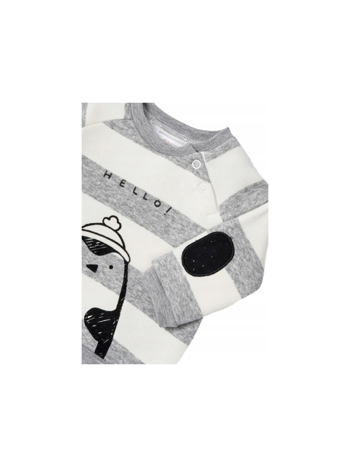 MAYORAL NEWBORN KOMPLET BLUZA  W KREMOWE SZARO PASKI SPODNIE CZARNE KOMPLET0042513