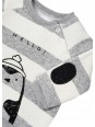MAYORAL NEWBORN KOMPLET BLUZA  W KREMOWE SZARO PASKI SPODNIE CZARNE KOMPLET0042513