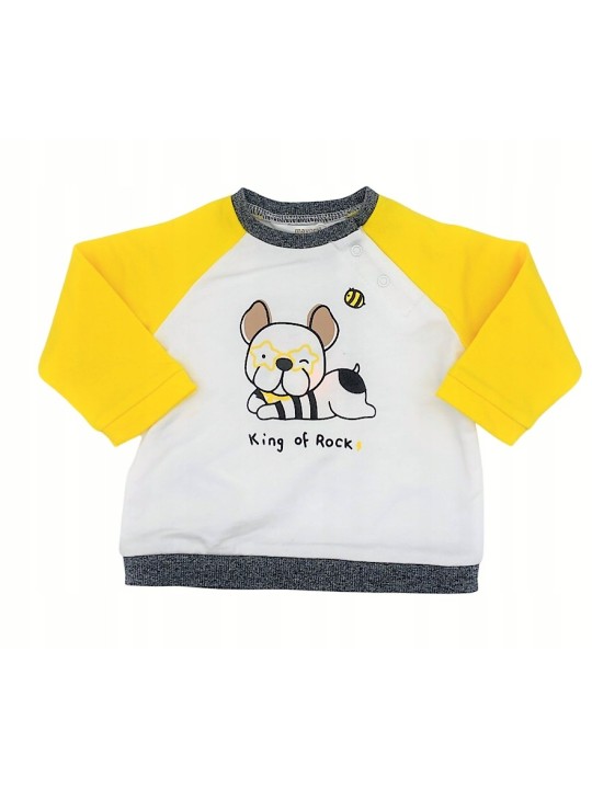 MAYORAL NEWBORN KOMPLET DRES DLA CHŁOPCA BLUZA Z PIESKIEM SPODNIE CZARNE  1681/86