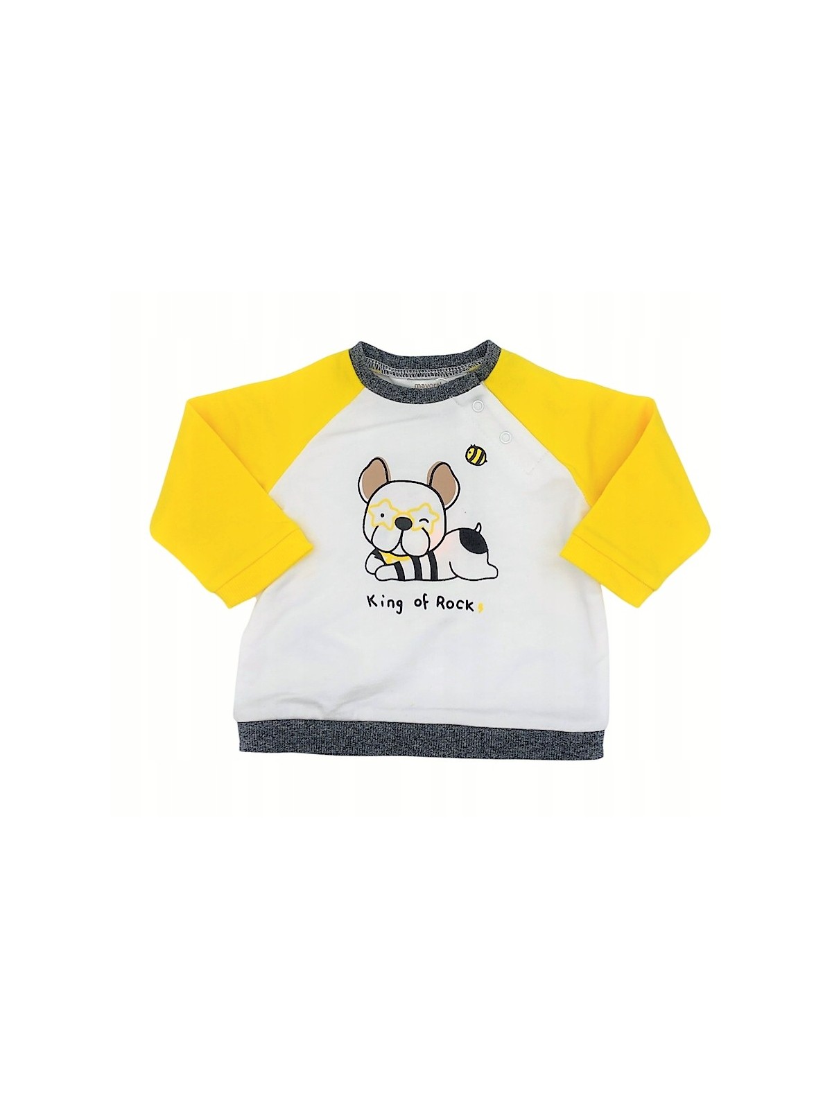 MAYORAL NEWBORN KOMPLET DRES DLA CHŁOPCA BLUZA Z PIESKIEM SPODNIE CZARNE  1681/86