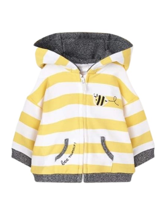 MAYORAL NEWBORN KOMPLET DRES DLA CHŁOPCA BLUZA Z KAPTUREM ROZPINANA KOSZULKA W PIESKI SPODNIE SZARE 1863/39