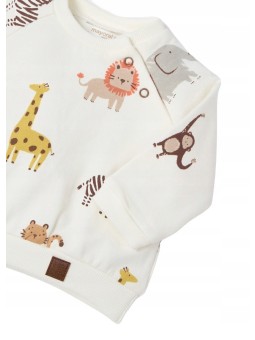 MAYORAL NEWBORN KOMPLET BLUZA SPODNIE BRĄZOWE BLUZA ZWIĘRZĄTKA 2641