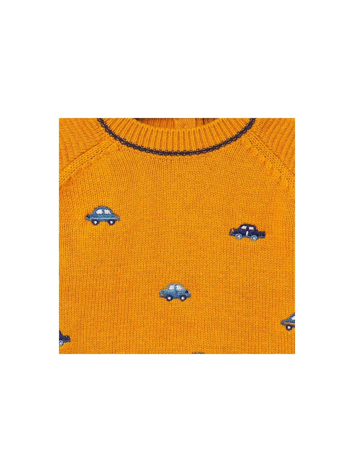 MAYORAL NEWBORN KOMPLET SWETER MIODOWY W AUTKA SPODNIE GRANATOWE 2569/4