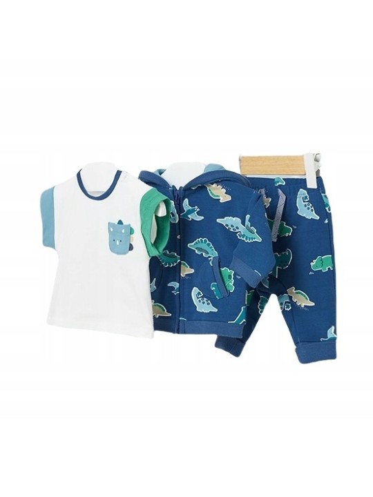 MAYORAL NEWBORN  KOMPLET DRES DLA CHŁOPCA BLUZA  Z KAPTUREM ROZPINANA KOSZULKA  SPODNIE 1892