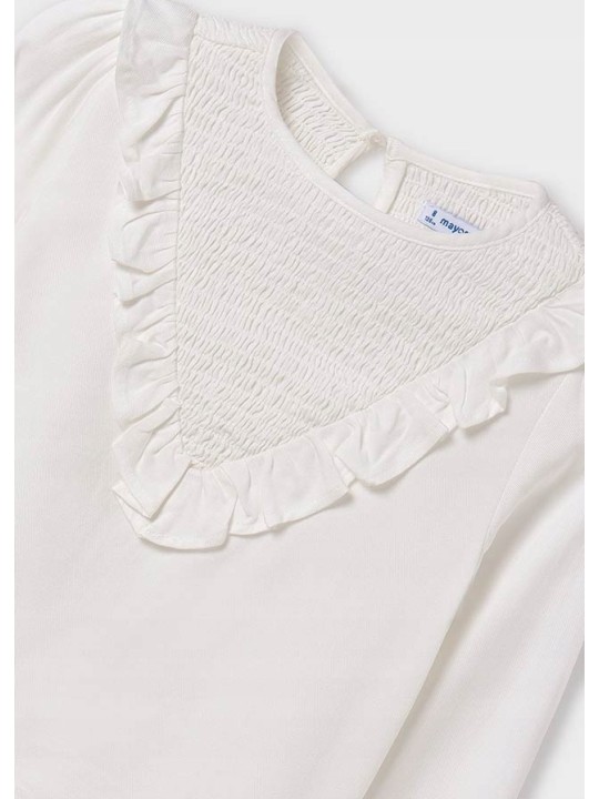 MAYORAL BLUZKA KOSZULKA NA DŁUGI RĘKAW DLA DZIEWCZYNKI KREM  7110/8
