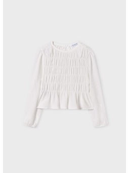 MAYORAL BLUZKA KOSZULKA NA DŁUGI RĘKAW DLA DZIEWCZYNKI Z MARSZCZENIAMI   7112/8