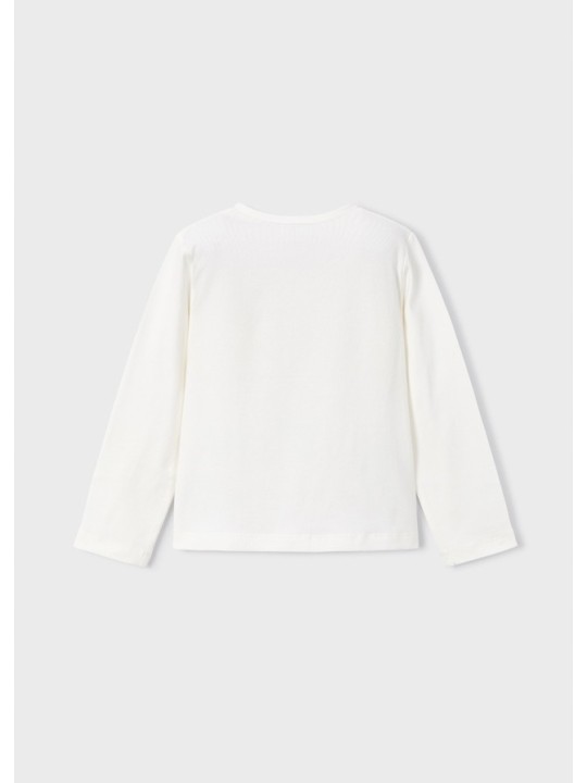 MAYORAL KOSZULKA BLUZKA DŁUGI RĘKAW CEKINY KREM RÓŻOWY 4011 /94