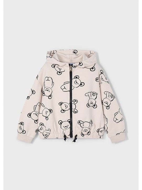 MAYORAL KOMPLET DRES DLA DZIEWCZYNKI BLUZA ROZPINANA W MISIE DWIE PARY SPODNI BEŻ CZARNY 4895/74