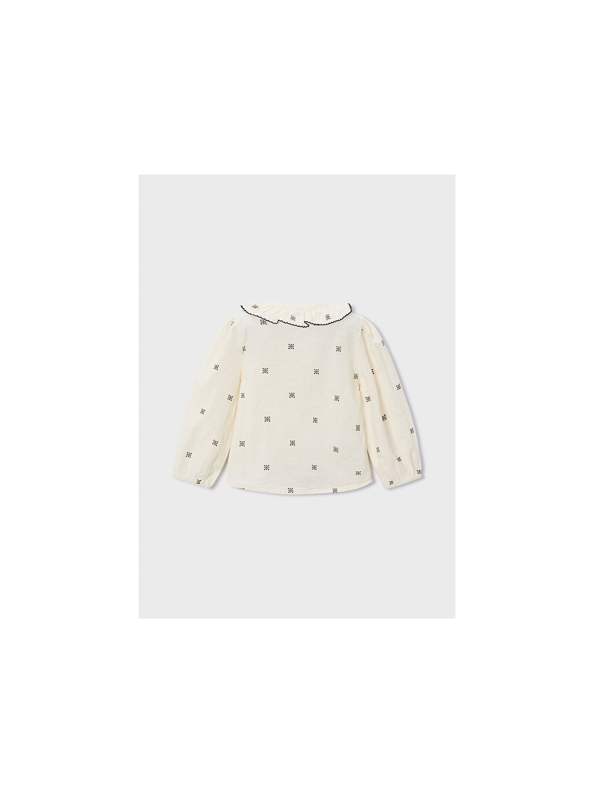 MAYORAL KOSZULKA BLUZKA Z KOŁNIERZYKIEM KREM CZARNY 4132/24